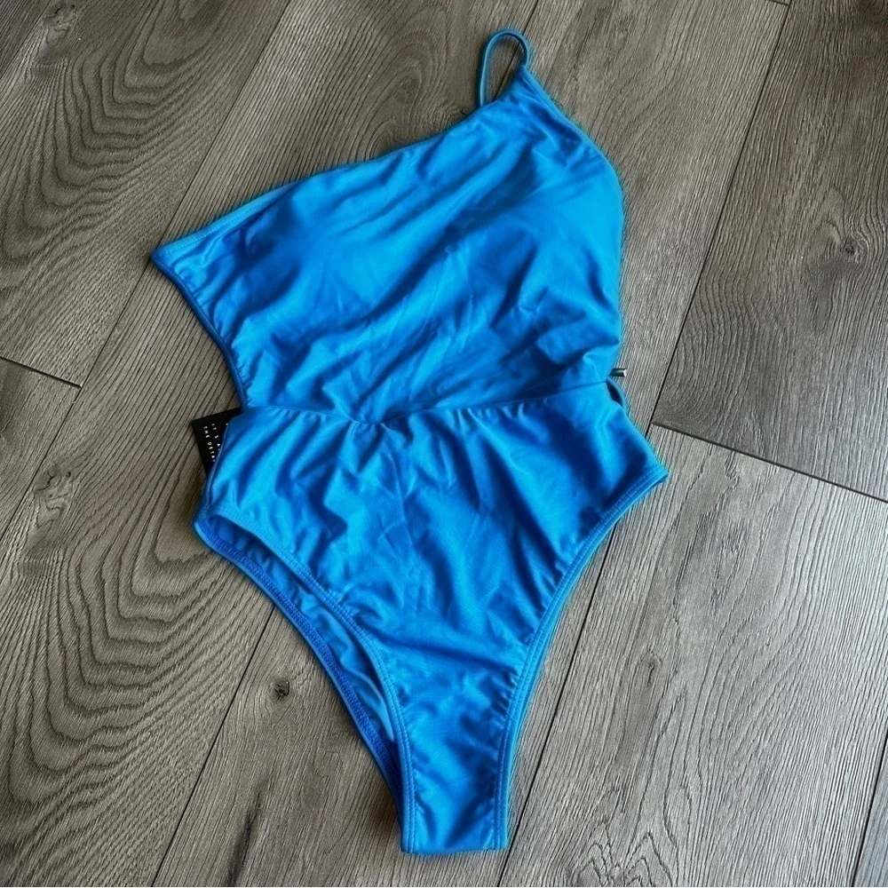 New! ViX Paula Hermanny Solid Iris one piece Swimsuit Blue size Small